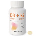 d3 k2 Βιταμίνη 10000 u, 180 Coconut Oil Softgels 