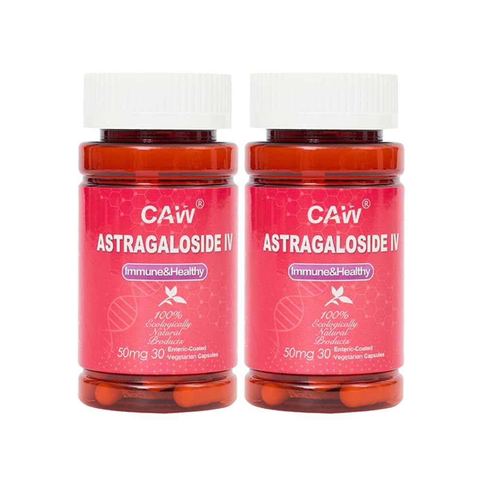 CAW Max Absorption Astragaloside IV 98% 50mg 60 Capsules | Immune Support | Anti-Aging Supplement | Enteric-Coated Vegetarian Capsules