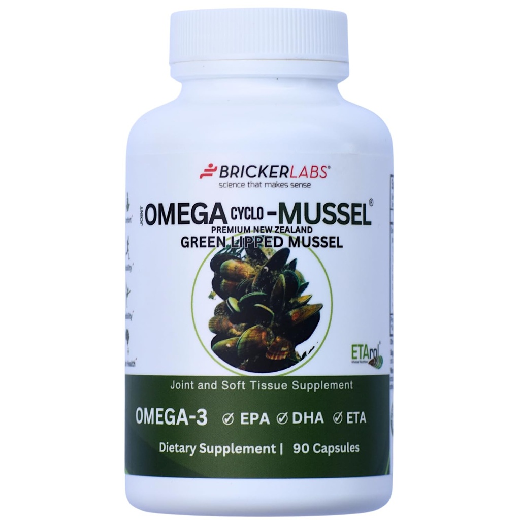 Briker Labs Omega Cyclo - Mussel Joint Health Supplement, Premium New Zealand Green Lipped Mussel, Full Spectrum Omega Joint Supplements for Joint Health and Comfort, 90 Κάψουλες