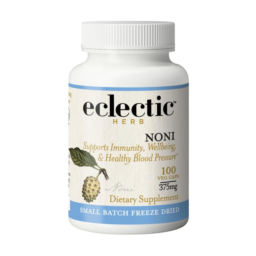 Eclectic Herb - Noni Capsules | Antioxidant + Blood Lipid Support | Herbal Vitamin & Mineral Supplement | Freeze-Dried, Vegan, Non-GMO, Gluten Free (100 CT | 375 mg)
