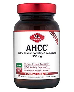 Olympian Labs Premium AHCC Supplement–750mg AHCC ανά κάψουλα– Υποστηρίζει την Ανοσολογική Υγεία, τη λειτουργία του ήπατος, και τη δραστηριότητα φυσικών κυττάρων Killer-60 Caps