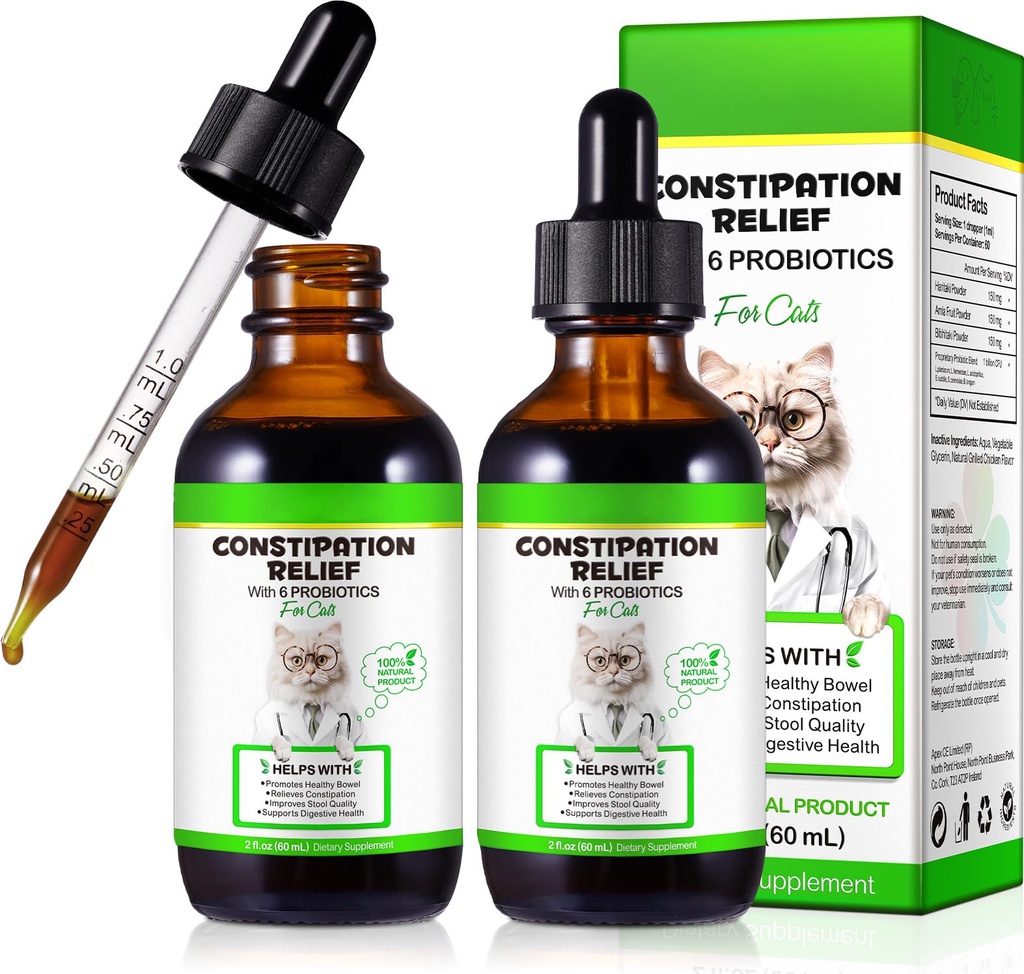 Cat Constipation Relief Cat Laxative Constipation Relief for Cats Stool Softeners Cat Probiotics for Indoor Cats Promotes Digestive Health