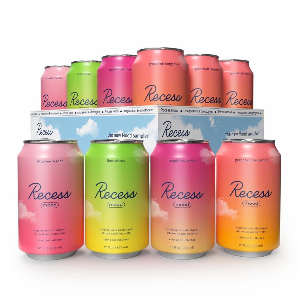 Διάλειμμα Μαγνήσιο Διασποράς & Adaptogen Drink, Relaxation Beverage, 12 Ουγγιά (Variety Pack, 12 Pack)