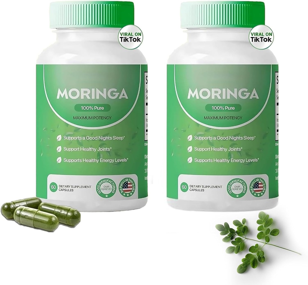 Moringa κάψουλες, Pure Moringa κάψουλες σκόνης - 800mg θρεπτικών συστατικών-Rich Moringa- προωθεί την ενέργεια, Gut Well-Being (2)