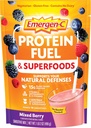 Emergen-C Protein Powder Καύσιμα & Superfoods (16 μερίδες, μικτή γεύση μούρου) Φυτικό με βάση & χορτοφαγικό ανακάτεμα με οργανικές υπερτροφές, βιταμίνη C & άλλα αντιοξειδωτικά