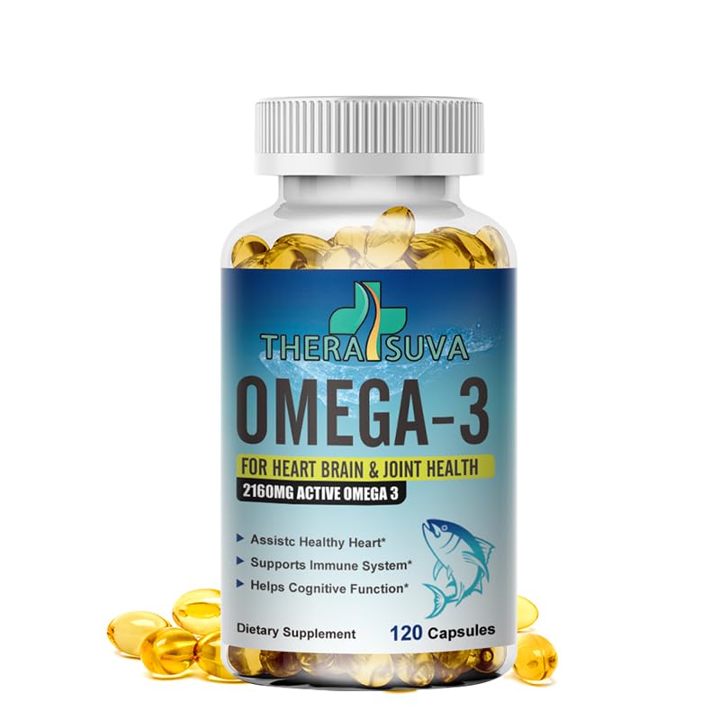 Triple Strength Omega-3 2160mg + EPA 1296mg + DHA 864mg + Φυσικό συμπλήρωμα για την υγιή καρδιά / Brain Support, 120 Softgels, 60 ημέρες προσφοράς