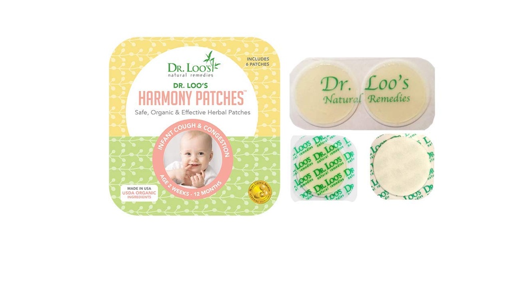 Dr. Loo’s Natural Infant Patches for Cough and Congestion for 2 weeks-12 Months, 6 Patches