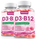 Vitamin D3 B12 Gummies, Vitamin D3 10000 IU & Methylated B12 500mcg for Adults, D3 B12 Vitamin Supplement with Ashwagandha, Magnesium, Vitamin K2 for Immune & Energy Support