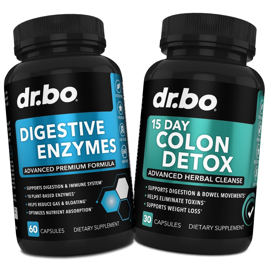 Digestive Enzymes & Colon Cleanser Detox - Συμπλήρωμα διήθησης & 15 ημερών Εντερικά χάπια καθαρισμού για γυναίκες & άνδρες - Γρήγορο φυσικό λάξευση για την ανακούφιση της δυσκοιλιότητας & Bowel Movement Συμπληρώματα για το έντερο