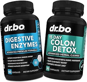 Digestive Enzymes & Colon Cleanser Detox - Συμπλήρωμα διήθησης & 15 ημερών Εντερικά χάπια καθαρισμού για γυναίκες & άνδρες - Γρήγορο φυσικό λάξευση για την ανακούφιση της δυσκοιλιότητας & Bowel Movement Συμπληρώματα για το έντερο