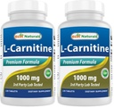 Best Naturals L-Carnitine Fumarate 1000mg per Tablet - 120 Count - Boosts Cellular Energy (Pack of 2)