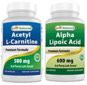 Best Naturals Acetyl L-Carnitine 500 Mg & Alpha Lipoic Acid 600 mg
