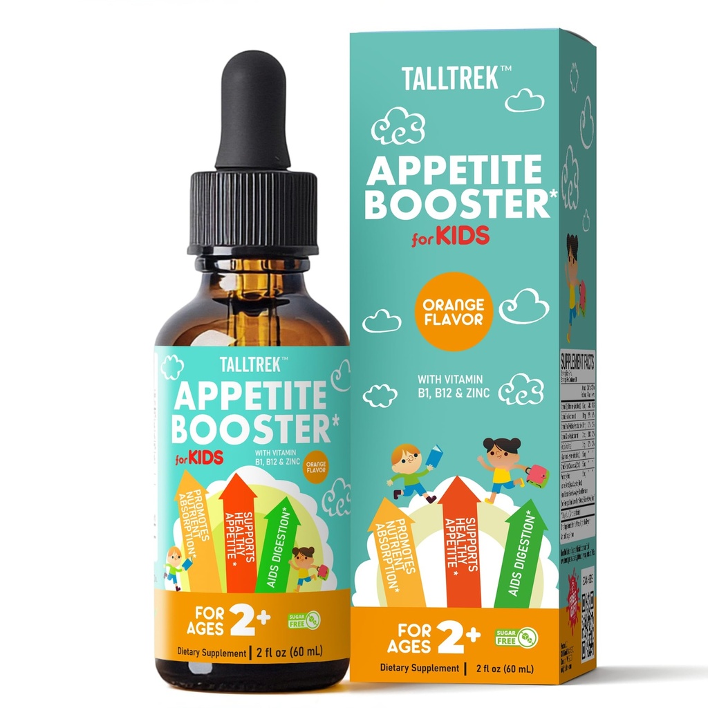 Appetite Booster Drops for Kids - Toddler Liquid Formula to Support Healthy Nutrient Absorption with Vitamins B1 B3 B6 B12 Zinc & L-Lysine - Ages 2+ - Sugar-Free 2 Fl Oz