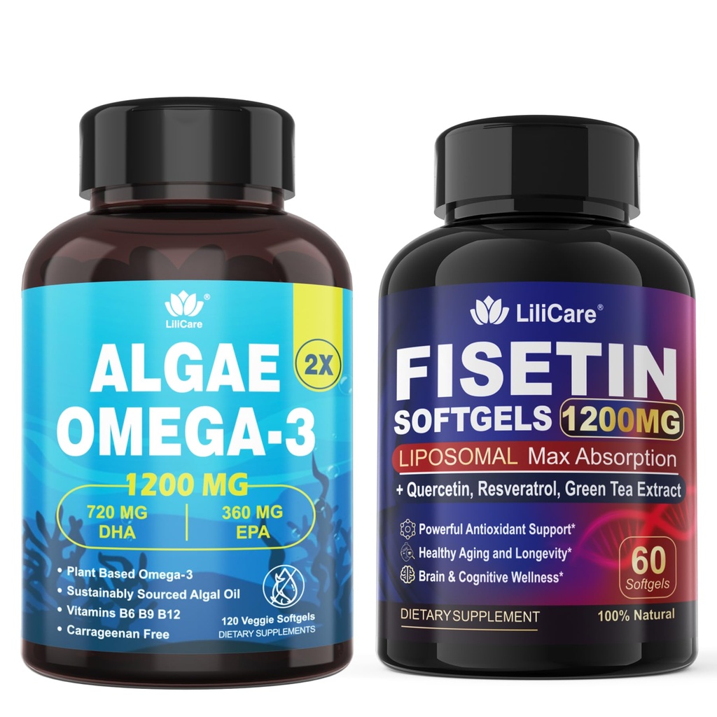 Συμπλήρωμα φισετίνης + Vegan Omega-3 Algae Oil