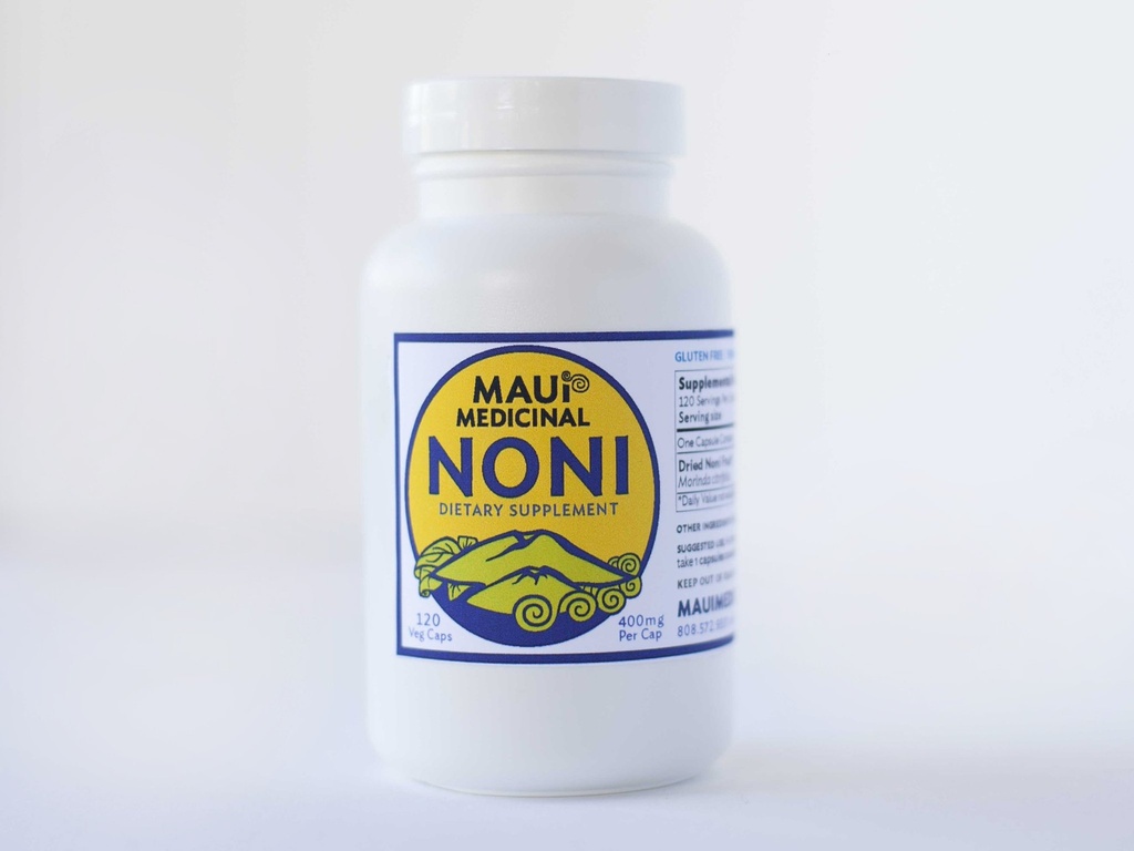Noni 120 Veggie Capsules - 400mg per Capsule : Organic Noni Fruit