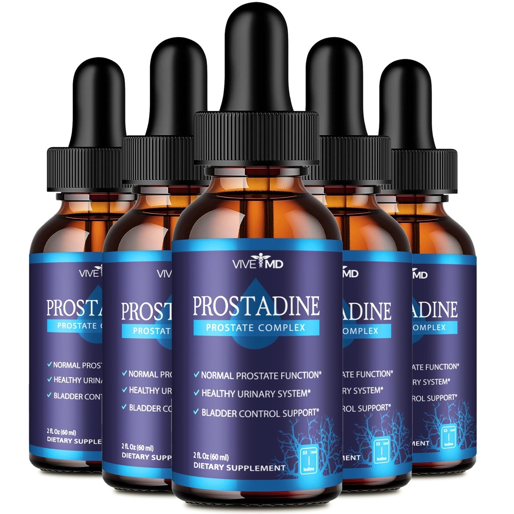 VIVE MD Prostadine Drops for Prostate Health, Bladder Urinating Issues - Prostadine Official Drop Formula - Extra Strength with Pomegranate, Prostadine Reviews (Package of 5)