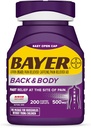 Bayer Extra Strength 500mg ασπιρίνης Plus καφεΐνη για Ισχυρή ανακούφιση του πόνου, 200 καπελάκια με επικάλυψη