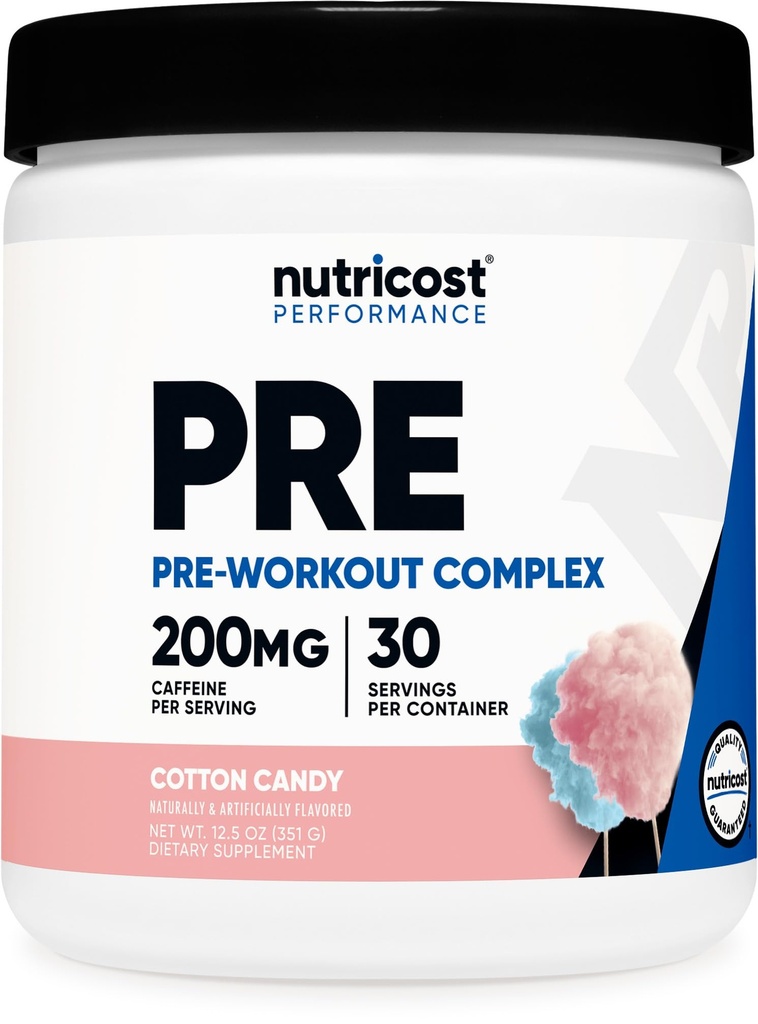 Nutricost Pre-Workout Powder (Cotton Candy) 30 Servings - GMO-Free, Gluten-Free, Vegetarian