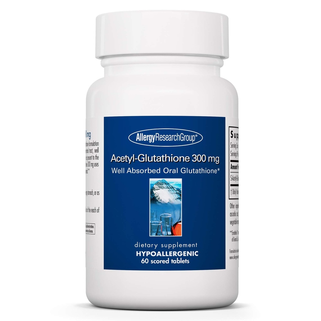 Allergy Research Group Acetyl-Glutathione - S-Acetyl-L-Glutathione, Well Absorbed Oral Immune Support, 300 mg Supplement - 60 Count
