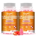 2 Packs 2500MG Liposome Glutathione Gummies, Composite L-Cysteine, Collocation Milk Thistle, Increas 98% Absorption Rate, Antioxidant Anti-Aginga