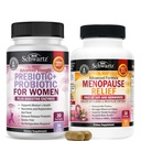 BioSchwartz Herbal Menopause Supplement with Black Cohosh (1 Month Supply) Plus Prebiotics and Probiotics with Digestive Enzymes for Women (1 Month Supply)