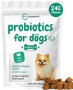 Micro Ingredients Probiotics for Dogs, 240 Soft Chews | Daily Digestive Health Probiotic Chews for Dogs with Prebiotics & Enzymes | Supports Gut Flora & Immune Function* | Non-GMO, Duck Flavor