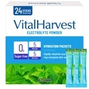 24 Sticks Electrolytes Powder Packets 7 Flavors Sugar Free Hydration Packets Liquid Daily IV Drink Mix, Low Sodium, Mint