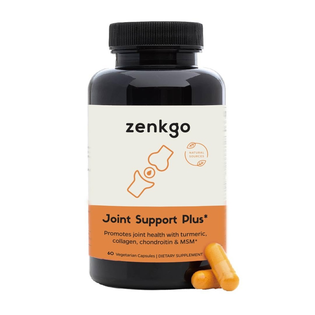 Zenkgo Joint Support Supplement with Hydrolyzed Collagen, Chondroitin Sulfate & Turmeric - Supports Joint Health, Mobility & Comfort - 60 Capsules