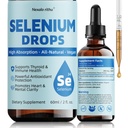 Selenium Liquid Drops - 200 mcg, Selenomethionine Form, High Absorption Sublingual Selenium Supplement for Thyroid Function & Immune Support, Antioxidant Support, Non-GMO, Gluten-Free, 2 Fl Oz