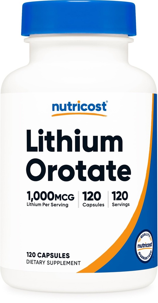 Nutricost Lithium Orotate (1,000mcg) 120 Capsules - Vegan, Gluten-Free, GMO-Free