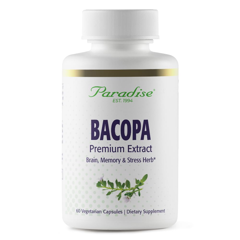 Paradise Herbs Bacopa Extract, Vegan, μη ΓΤΟ, Χωρίς γλουτένη, 60 κάψουλες