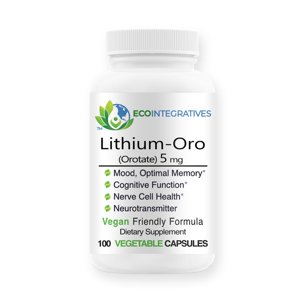 Lithium Oro 5mg Supports Healthy Mood Emotional Wellness, Behavior, and Memory. Bioavailable, 100 Caps (Elemental Lithium Orotate) (5)