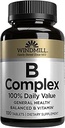 Windmill Natural Vitamins B Complex (100% Καθημερινή Αξία), Ενίσχυση της παραγωγής ενέργειας και την προώθηση του μεταβολισμού, 100 δισκία, 100 εξυπηρετούν