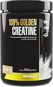 Maxler 100% Golden Creatine - Micronized Creatine Monohydrate Powder - Muscle Building Supplements - Pre/Post Workout Vegan Supplement - Gluten Free Unflavored Creatine Powder - 300 g