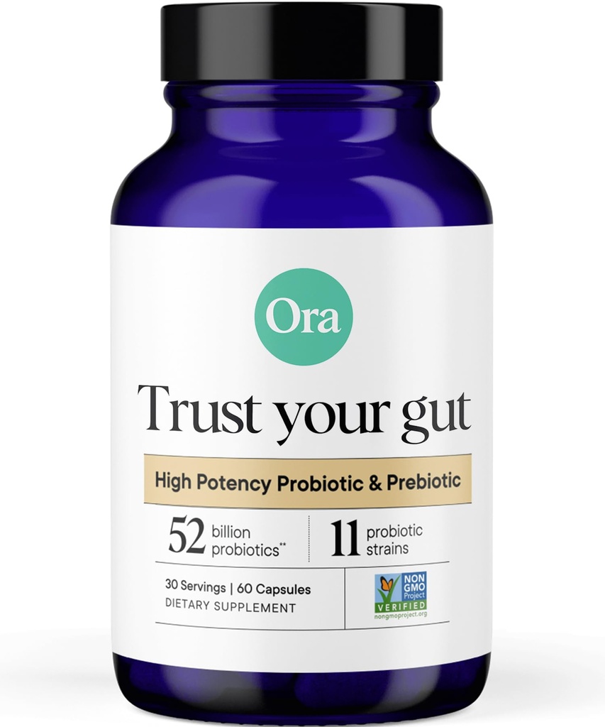 Organic Probiotics Ora με τα Πρεβιοτικά - 52 Δισεκατομμύρια CFU 11 Κλινικά Σπουδασμένα Στελέχη για την Επιπεφυκτική Υγεία, Εμπιστευτείτε την Ουρία σας, Χωρίς Γλουτένη, 60 Κάψουλες