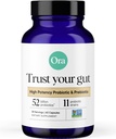 Ora Organic Probiotics with Prebiotics - 52 Billion CFU 11 Clinically Studied Strains for Digestive Health, Trust Your Gut, Gluten Free, 60 Capsules