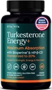 Potent Turkesterone Supplement, 2X Pure (Made in USA - 3rd Party Tested) Most Bioavailable and Natural Test Support Supplement, Supports Energy Lean Muscle Health, Recovery and Stamina, Vegan (60ct)