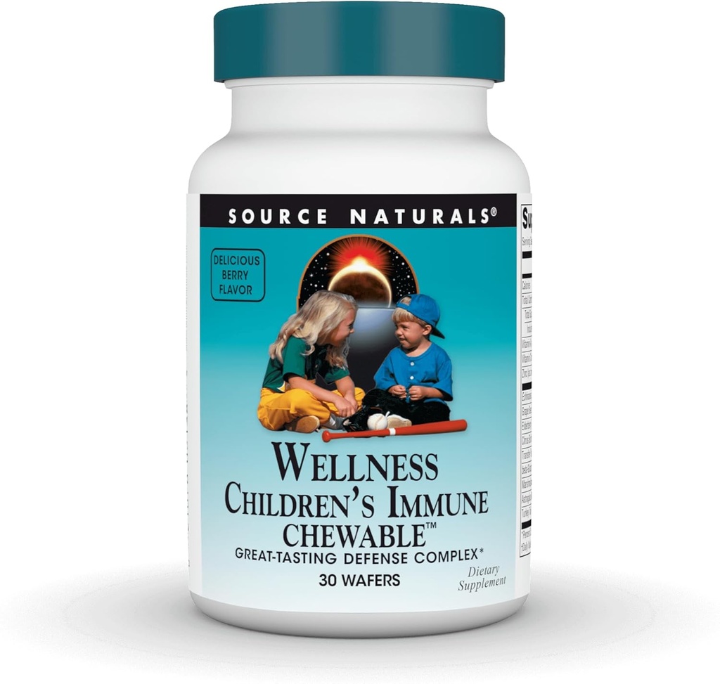 Source Naturals Wellness Παιδικό Ανοσοποιήσιμο, Great-Tasting Defense Complex, Βατόμουρο Γεύση* - 30 Wafers
