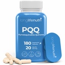 LongLifeNutri PQQ 20mg - 180 Vegetarian Capsules, Pyrroloquinoline Quinone, 6-Month Supply, Supplement for Daily Energy & Mental Performance, GMP Certified, Made in USA