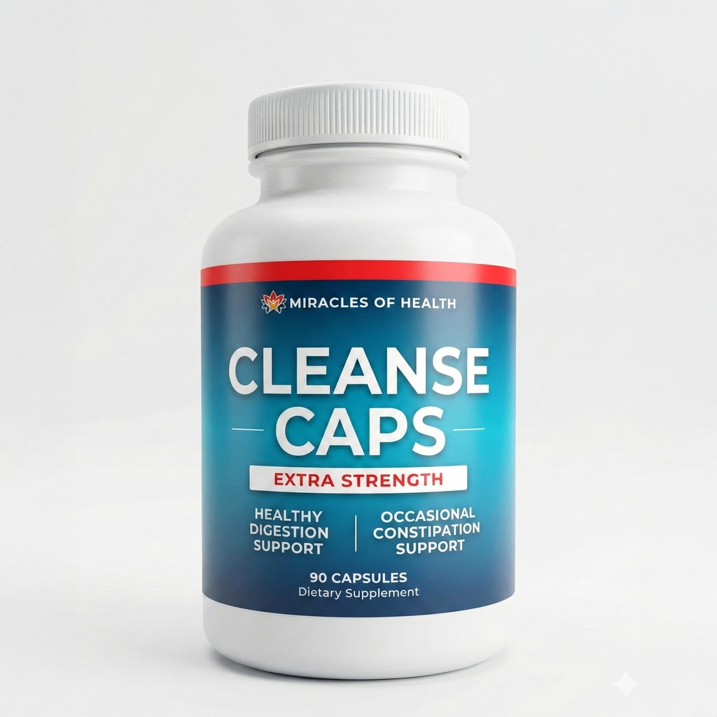 Herbal Cleanse Caps Extra Strength – Natural Support for Occasional Constipation & Digestion – Herbal Colon Cleanse for Bloating Relief – 3 Month Supply (90 Capsules)