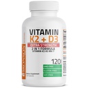 Bronson Βιταμίνη K2 (MK7) με D3 Extra Strength Supplement Bone and Heart Health Non-GMO Formula 10.000 IU Βιταμίνη D3 & 120 mcg Βιταμίνη K2 MK-7 Εύκολο στην κατάποση Βιταμίνη D & K, 120 κάψουλες