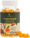 Turmeric Curcumin Supplement Gummies - 95% Κουρκουμινοειδή με Turmeric & Ginger, Μαύρο Πιπέρι για Καλύτερη Απορρόφηση, Vegan Κοινή Υποστήριξη της Φύσης, Μη-GMO, Χωρίς Γλουτένη, Νόστιμο Ροδάκινο Γεύση - 60 Gummies