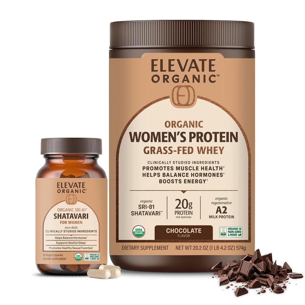 SRI-81™ Shatavari Vegan Capsules and Whey Protein Powder - Chocolate