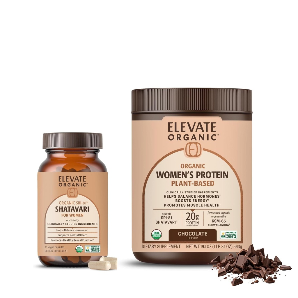 SRI-81™ Shatavari Vegan Capsules and Plant Protein Powder - Chocolate