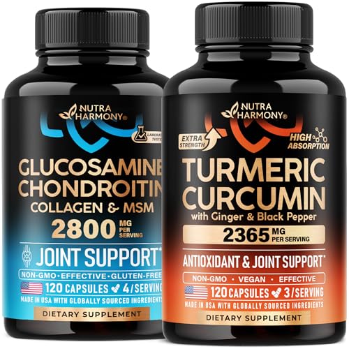 NUTRAHARMONY Glucosamine Chondroitin & Turmeric Curcumin Capsules