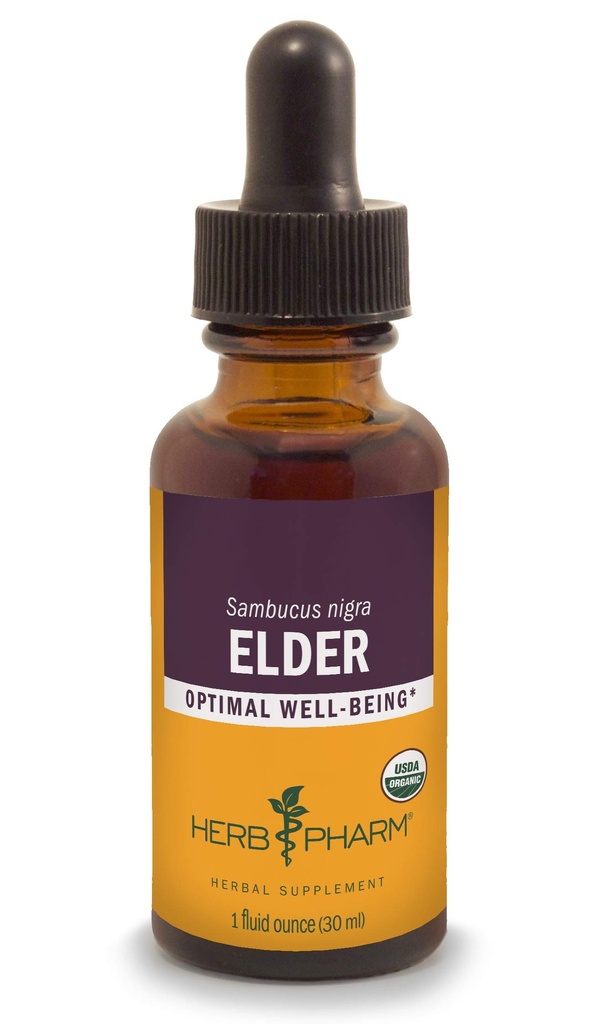 Herb Pharm Certified Organic Elder Liquid Extract - 1 Ounce