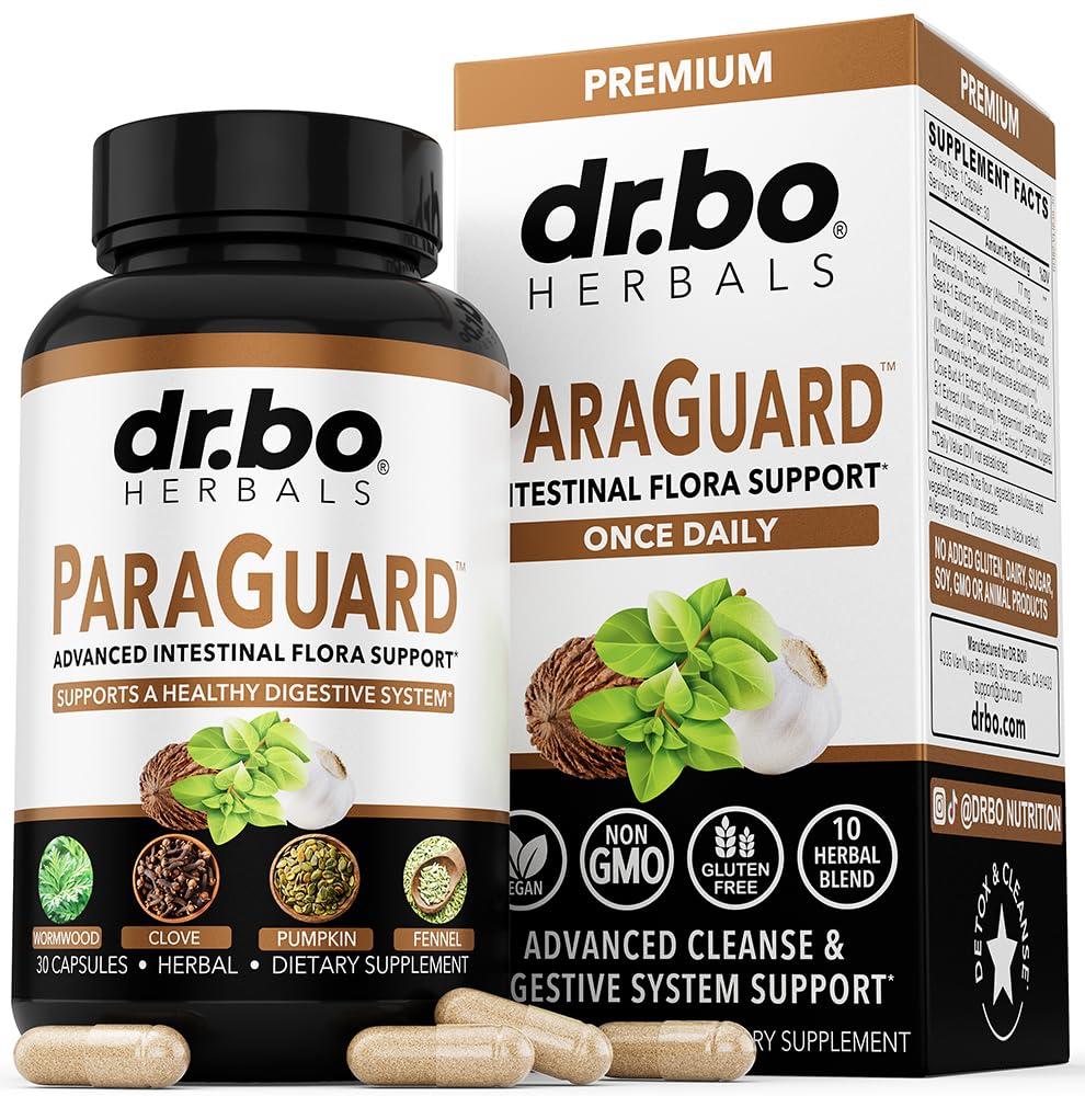 ParaGuard Cleanse Detox Pills - Intestinal Guard Formula Supplement with Black Walnut Wormwood Clove & Oregano Pills - Adults Natural Herbal Intestine Body Gut Cleanser Adults Complete Kit 30 Capsules