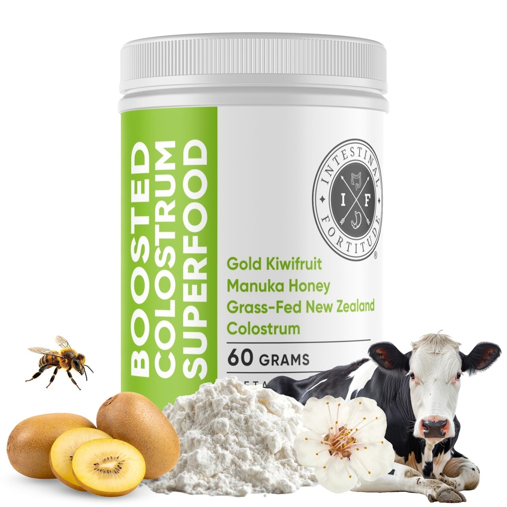 Εντερικό Fortitude Ενισχυμένο Colostrum Superfood Dietary Συμπλήρωμα: Grass-Fed New Zealand Bovine Colostrum, Gold Kiwifruit, Manuka Honey, για Digetion, ανοσοποιητικό σύστημα, και Gut Health (150 Grams)