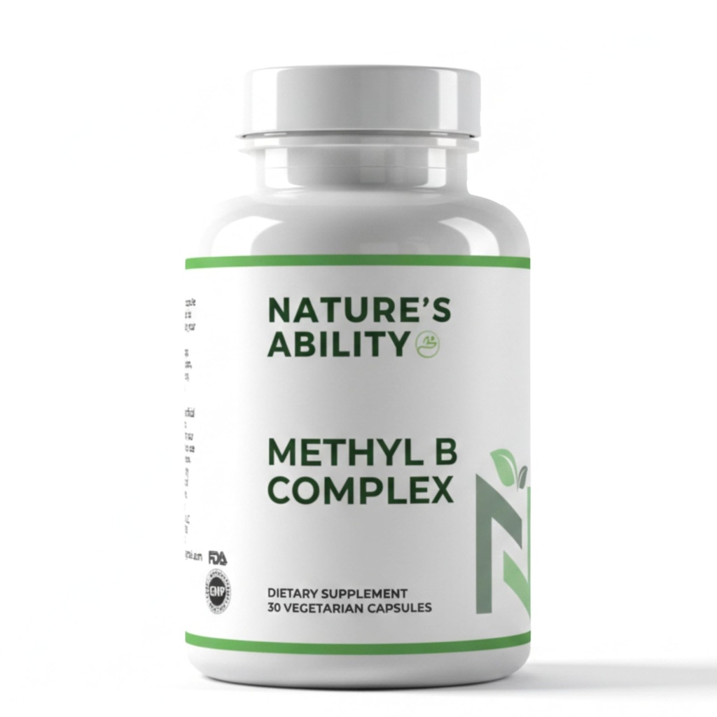 NATURE'S ABILITY Methyl B Complex - Methylated B Vitamins with Folate & B12 - Supports MTHFR, Energy & Metabolism - 30 Vegetarian Capsules