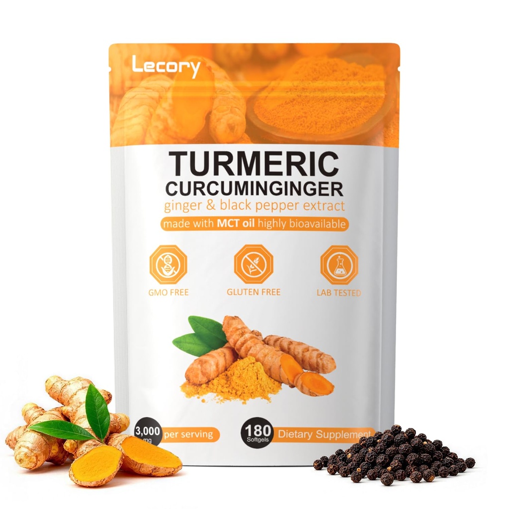 Turmeric Curcumin with 95% Curcuminoids | 180 Vegan Capsules | Enhanced with Black Pepper & Ginger | Plus Bee Propolis, MCT Oil & Fat-Soluble Vitamin C | Filler Free Formula